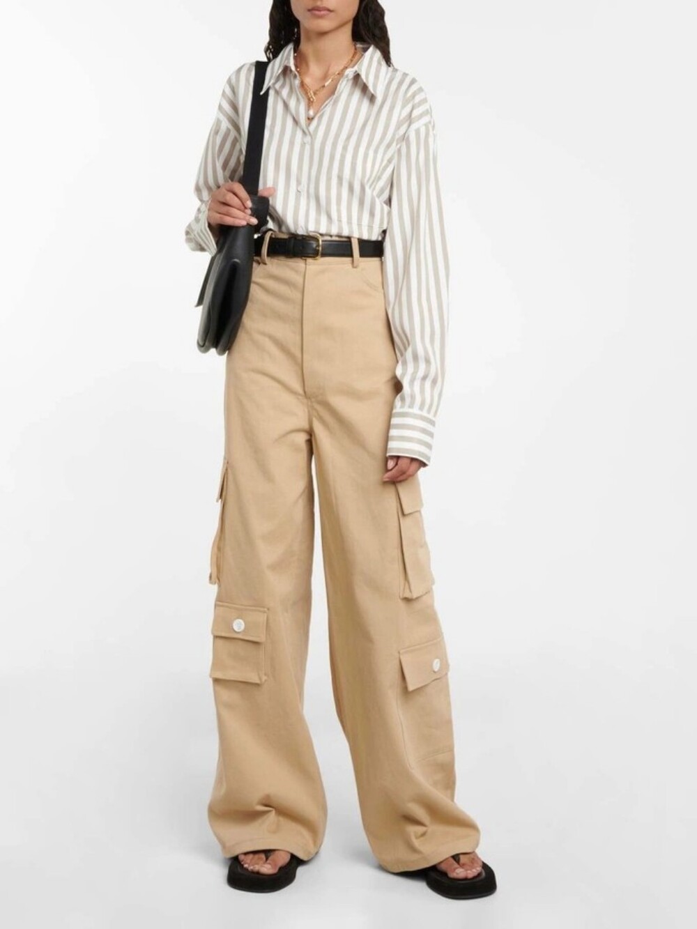 The Frankie Shop Hailey Oversized Cargo Pants in Cotton size XS